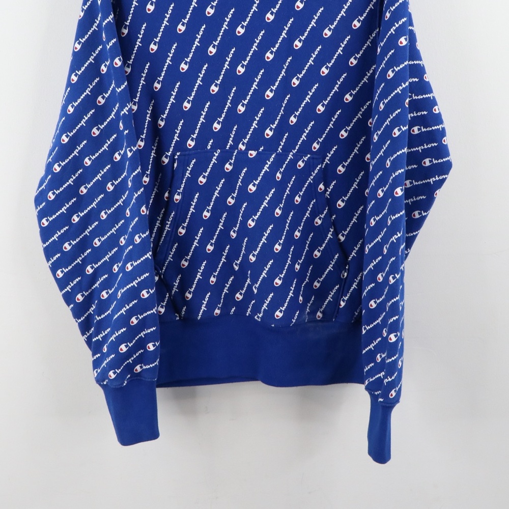 Champion Reverse Weave All Over Print Hoodie Blue - image 3